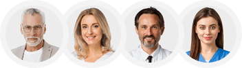 Row of four GPOS support team avatars